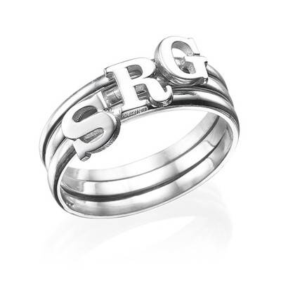 Letter Ring in Sterling Silver - Image 4
