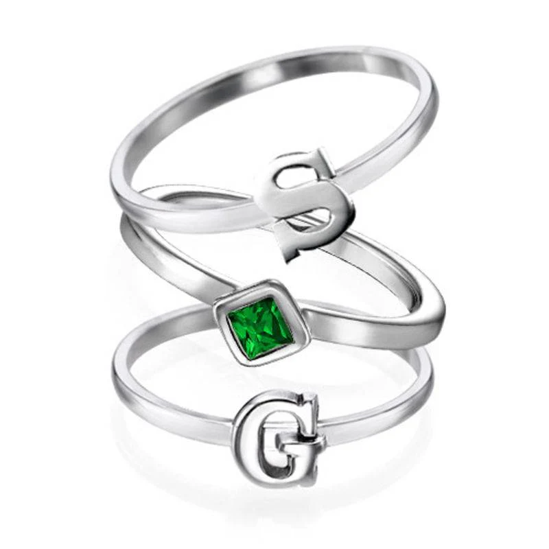 Letter Ring in Sterling Silver - Image 5