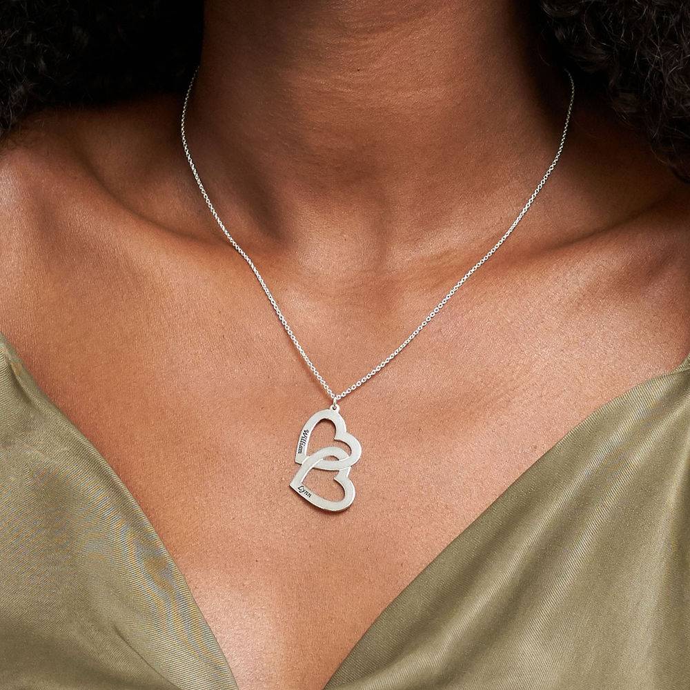 Silver Heart in Heart Necklace - Image 4