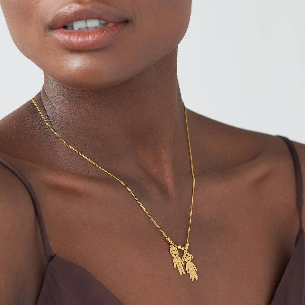 Mother's Necklace with Engraved Children Charms - Gift Ideas for Mom - Necklace with Kids Names - Mom Necklace - Unique Gift for Mom - Image 2