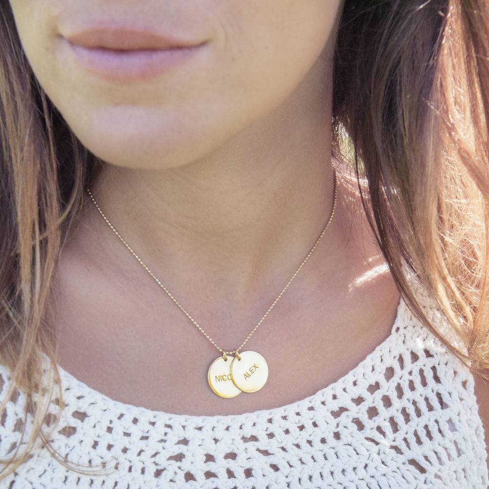 Anniversary Gifts for Her - Gold Plated Disc Necklace - Image 3