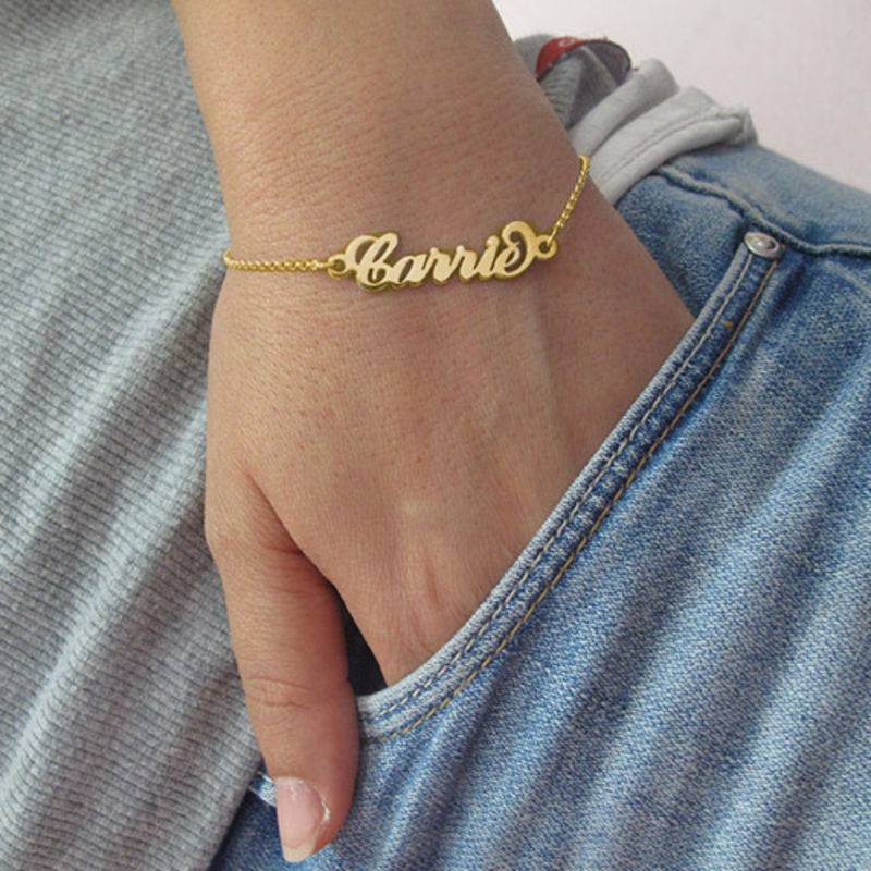 18k Gold-Plated Carrie Personalized Bracelet - Image 3