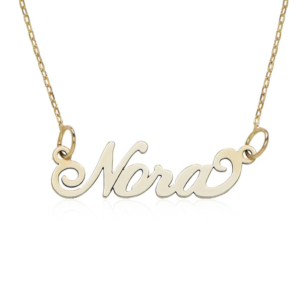 14k Gold Carrie Style Name Necklace - Gifts for Her Birthday - Custom Necklace for Her