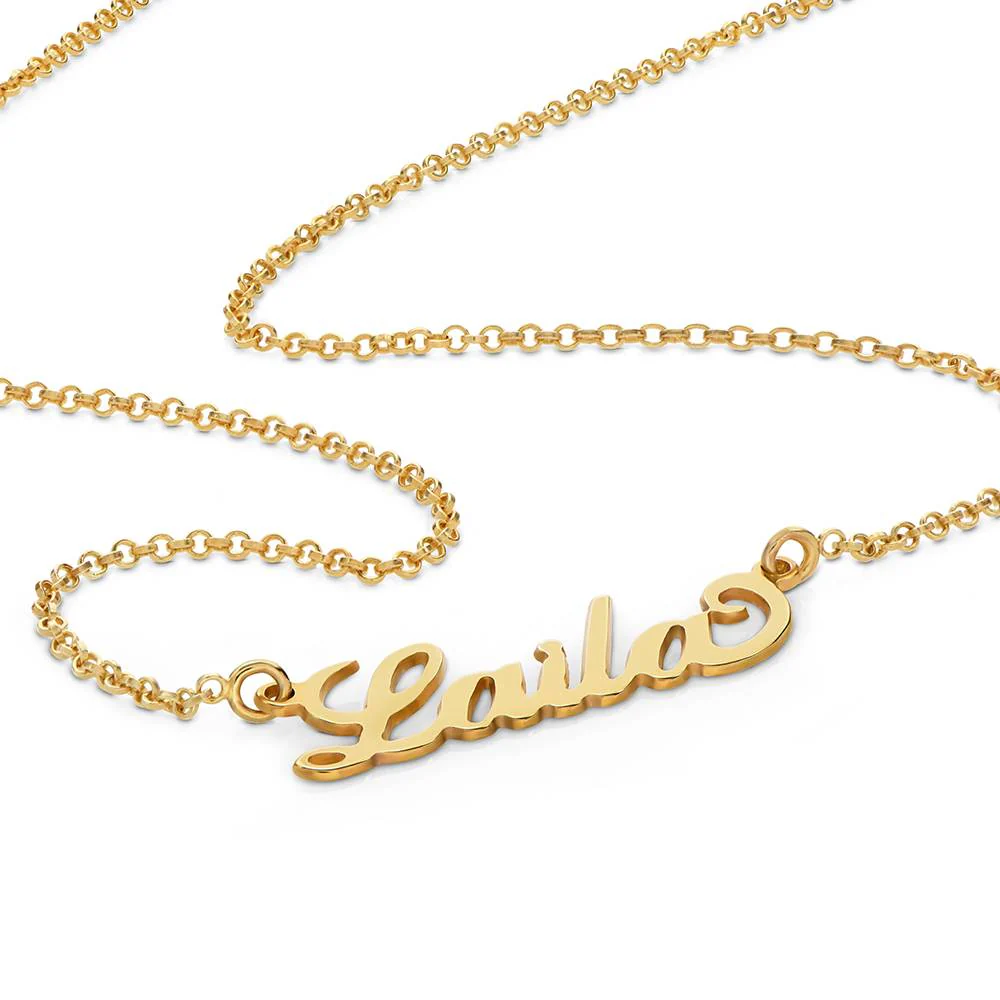 14k Gold Carrie Style Name Necklace - Gifts for Her Birthday - Custom Necklace for Her - Image 3